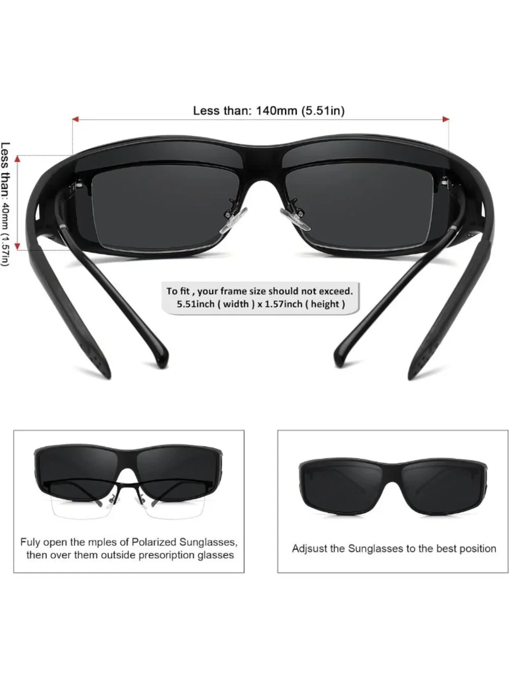 Polarized Fit Over Sunglasses for Men & Women - UV400 Wrap Around Protection